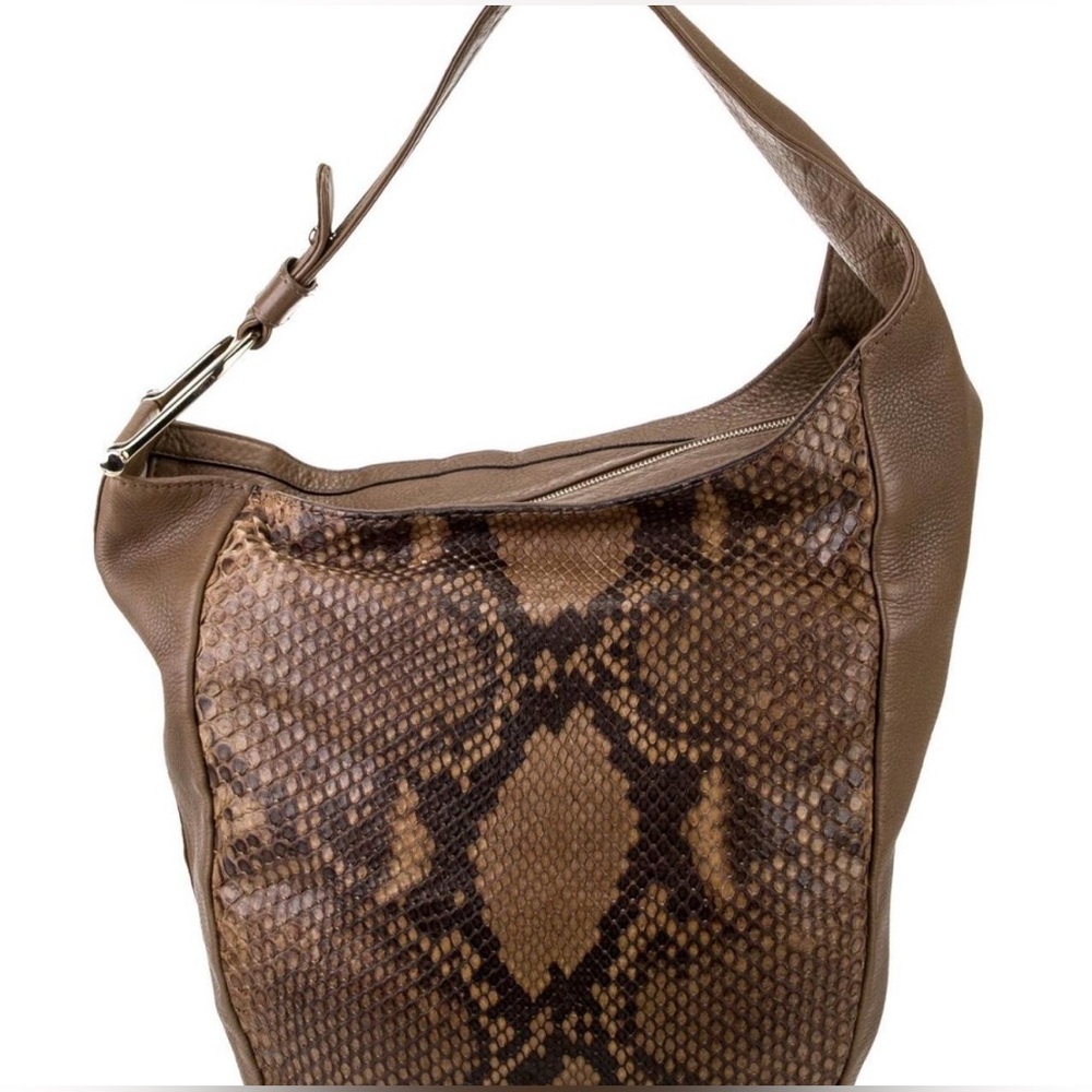 Vintage Gucci Greenwich Brown Hobo Bag with Exotic Snake skin